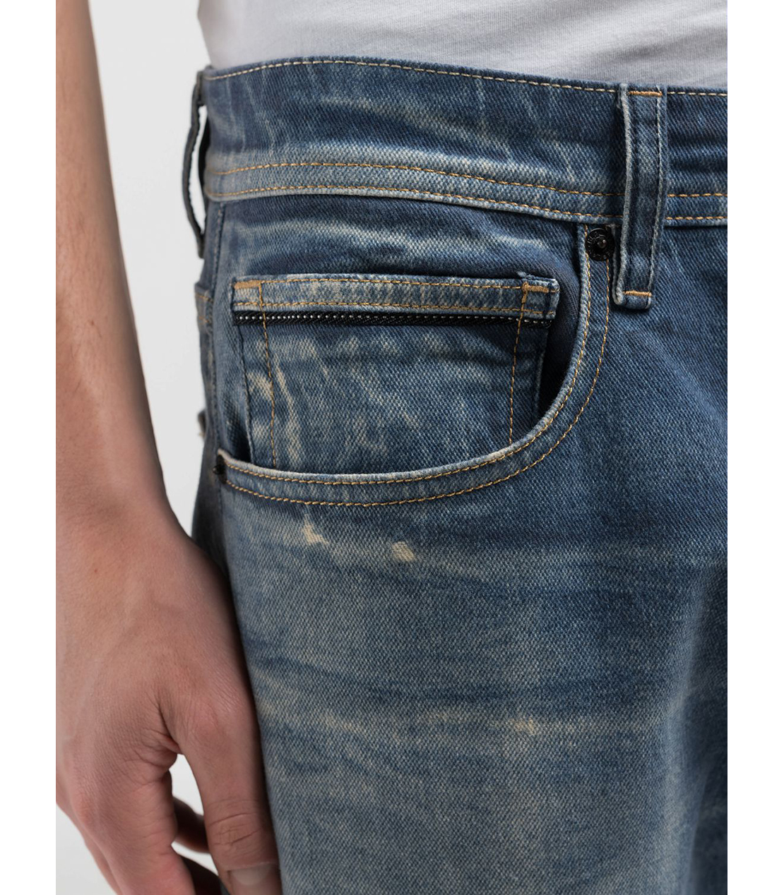 ストレートフィットGROVER 10.5oz AIプリントストレッチデニム 詳細画像 ブルー 5